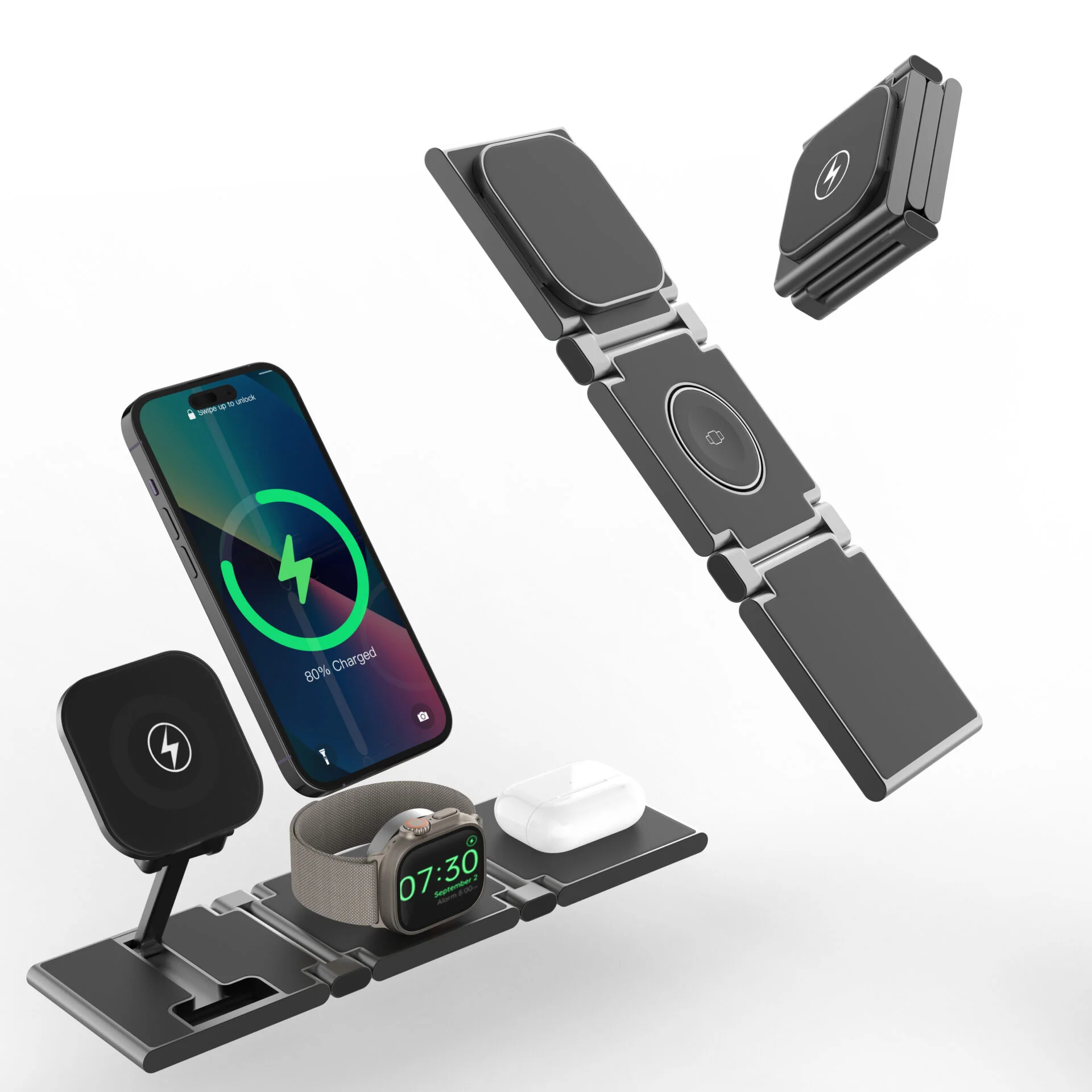 OEM 3-in-1 Magnetic Wireless Charger | Foldable Charging Dock Factory