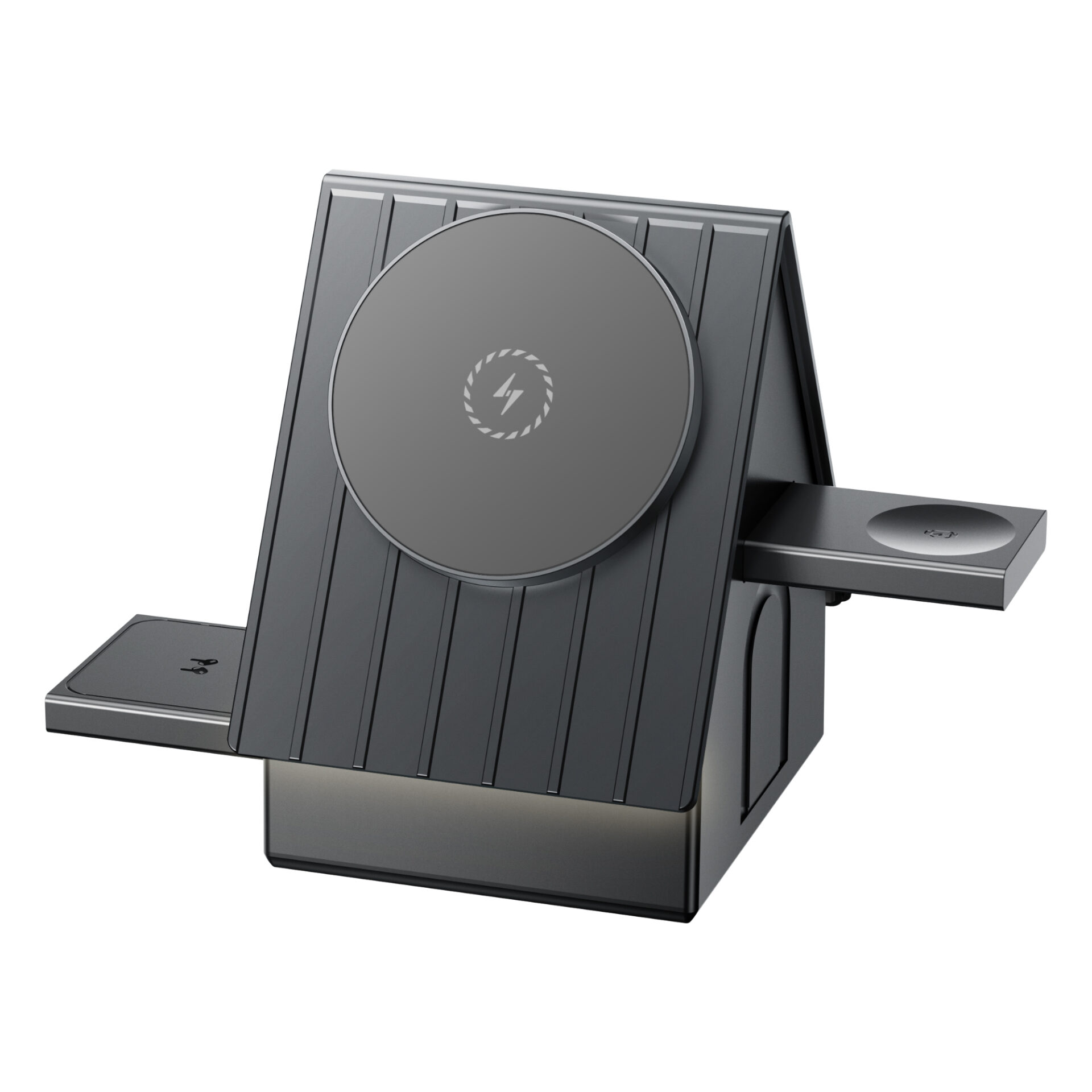 Touch‑Operated 3‑in‑1 Magnetic Wireless Charging Station | 15W Fast Charge Small House Charger Stand With Warm Night Light for Phone, Watch & Earbuds