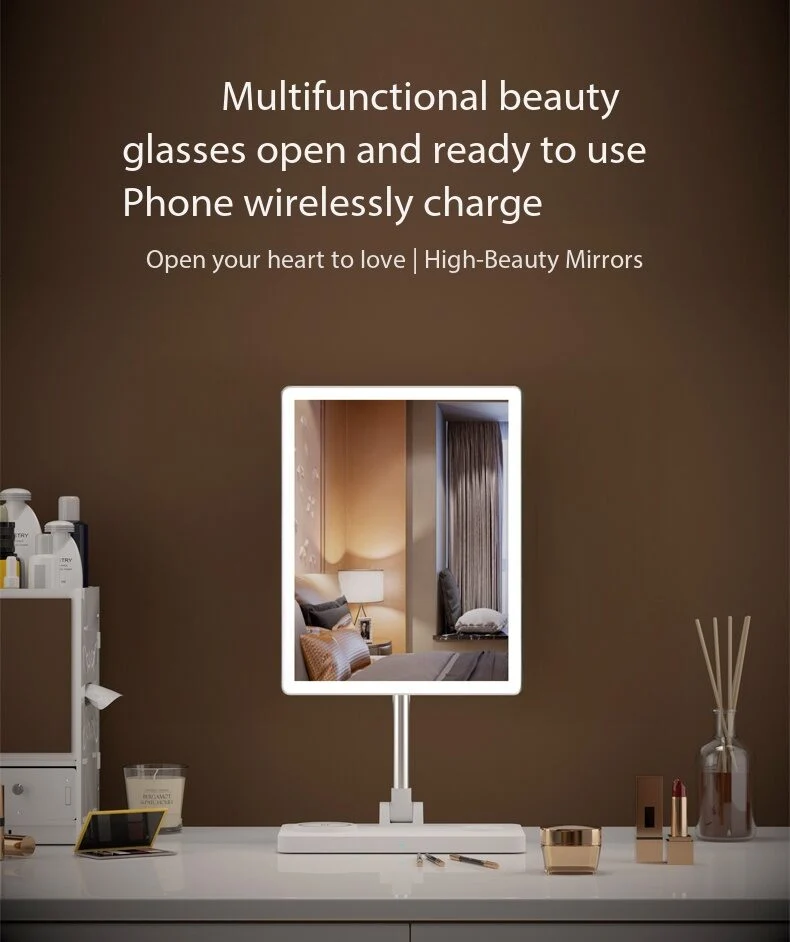 3-in-1 Wireless Charging LED Makeup Mirror