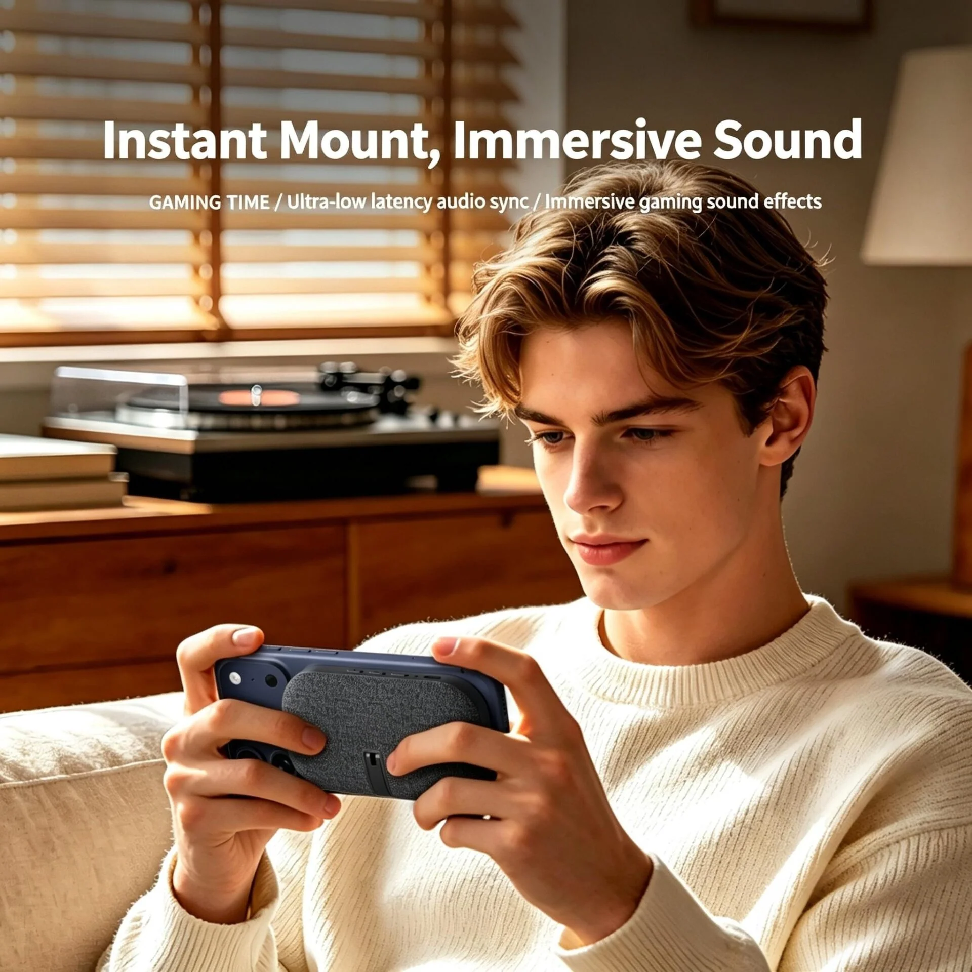 Magnetic Mini Bluetooth Speaker | Portable Wireless Speaker with Phone Stand, TWS 360° Surround Sound