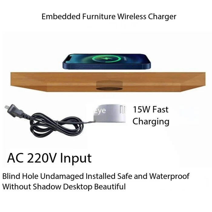 Hidden furniture wireless charger