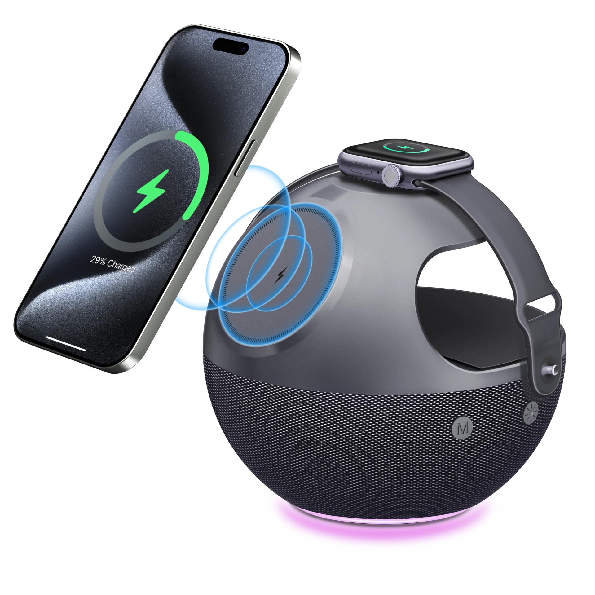 5-in-1 wireless charger bluetooth speaker