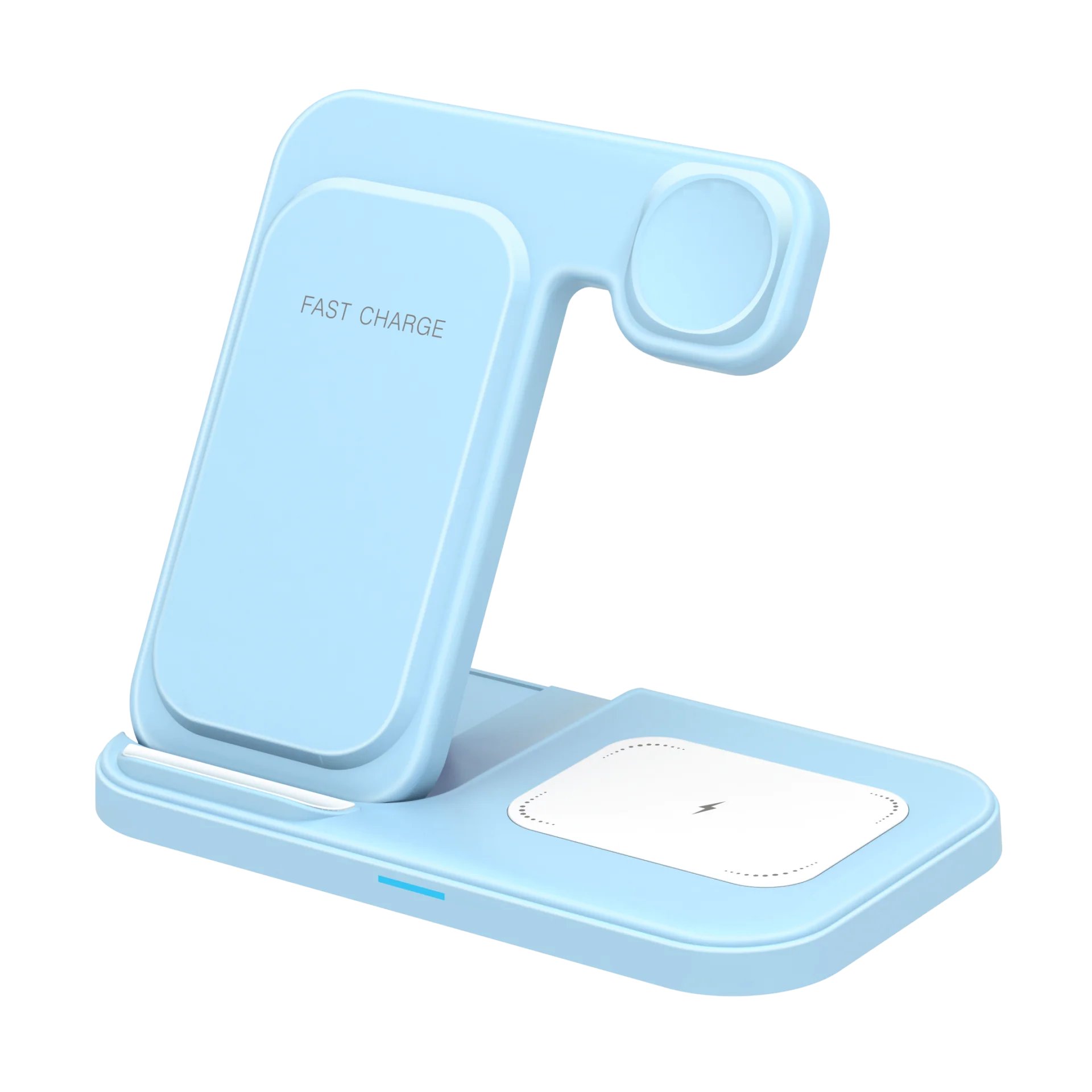Portable Foldable 3-in-1 QI Wireless Charging Stand Multi-Function Fast Charger for iPhone Watch Earbuds