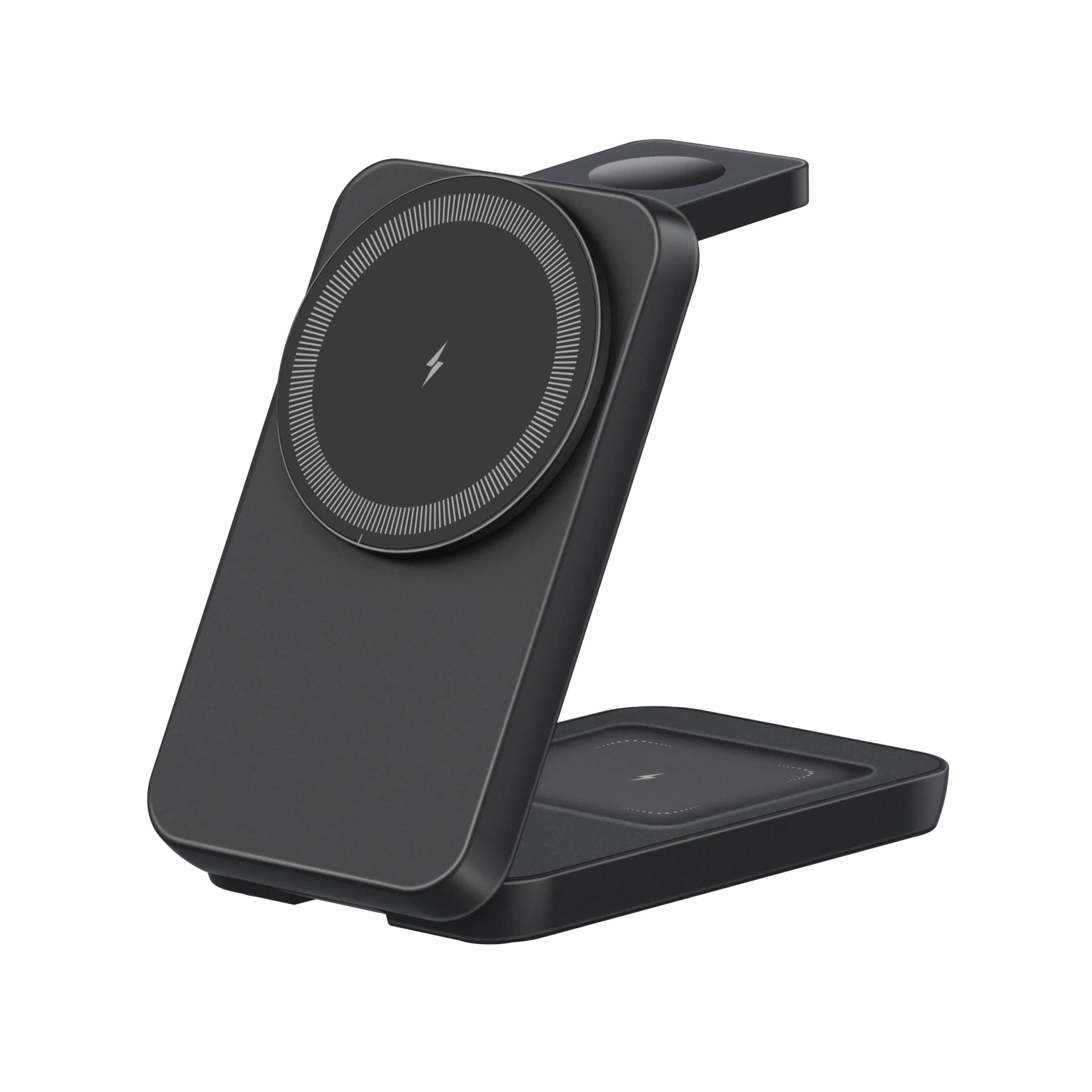 No Mess Cables Foldable 3-in-1 QI Wireless Charging Stand Multi Device Fast Charging Dock For Daily Use Aluminum alloy material