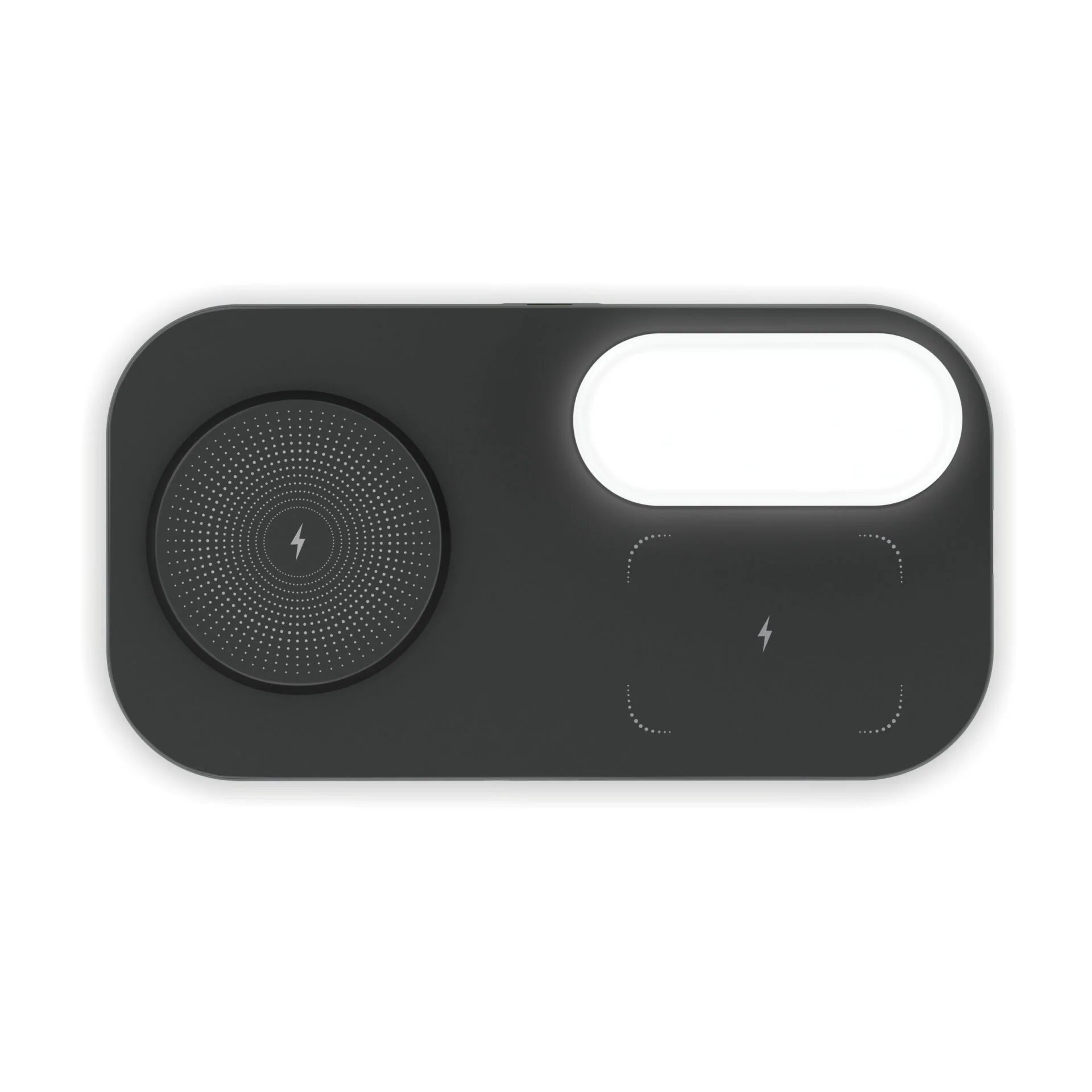 Minimalist 3-in-1 Magnetic Wireless Charging Pad with Touch Dimmable LED Night Light & Extra USB-A Output Port for Phone & Wireless Earbuds