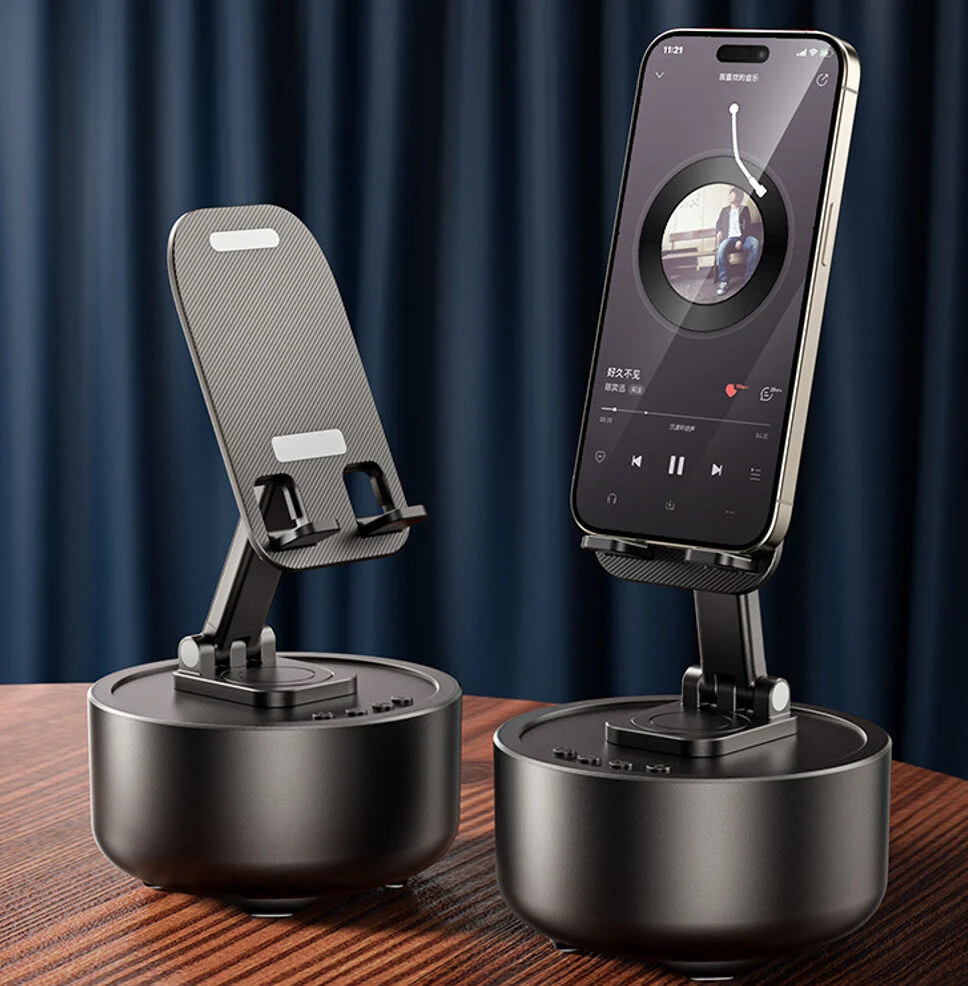 Desktop Bluetooth Audio Speaker Integrated Phone Stand, TWS Stereo Pairing, USB Disk Playback, AUX Input, 360 Rotation Bracket