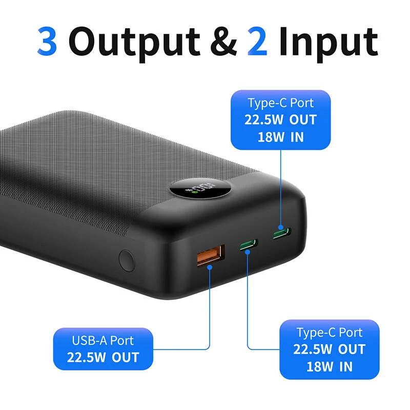 20000mAh Compact Power Bank 22.5W PD20W Fast Charging Portable Charger