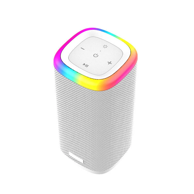 Fabric Cloth Portable Waterproof RGB Light Outdoor TWS Stereo Bass Wireless Speaker