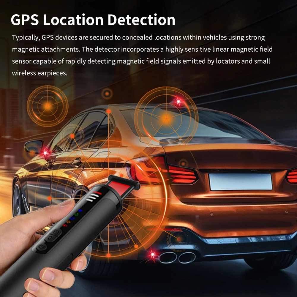 Multifunctional Anti Spy Detector, Detect Hidden Camera, Wireless Bug, GPS Tracker with Burglar Alarm & LED Torch