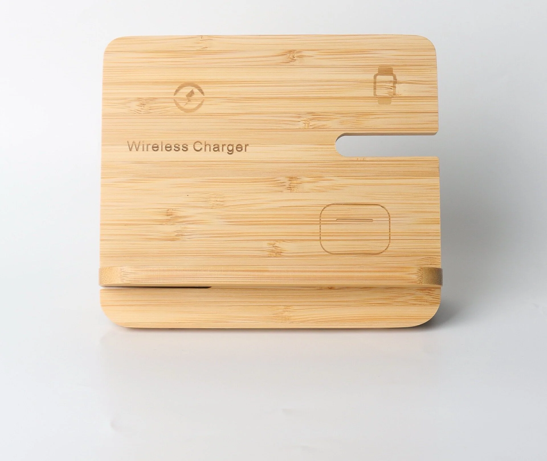 3‑in‑1 Detachable Bamboo Wireless Charging Station | Fast Foldable Charger Stand for Phone, Watch & Earbuds